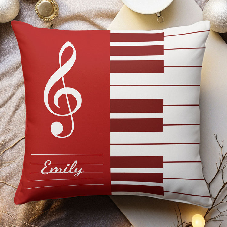 Piano, Keyboard Music Custom Name, Gift For Musician, Pianist, Composers - Personalized Pillow 3