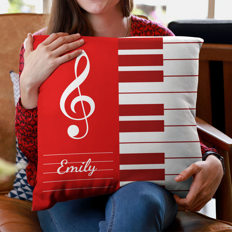 Piano, Keyboard Music Custom Name, Gift For Musician, Pianist, Composers - Personalized Pillow 5