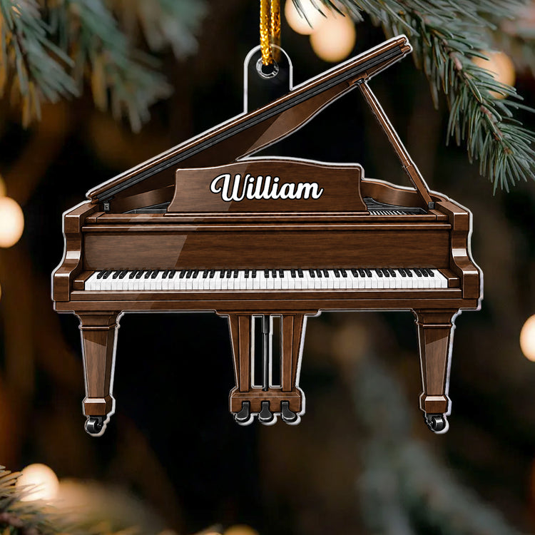 Piano Music, Custom Name & Piano Type - Personalized Ornament 2