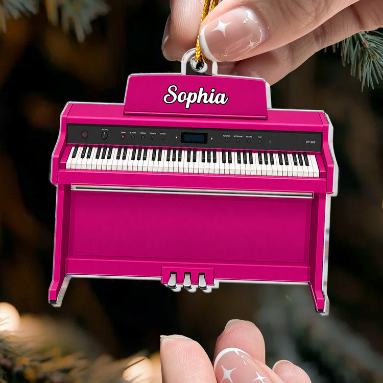Piano Music, Custom Name & Piano Type - Personalized Ornament 3