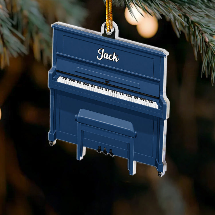Piano Music, Custom Name & Piano Type - Personalized Ornament 4