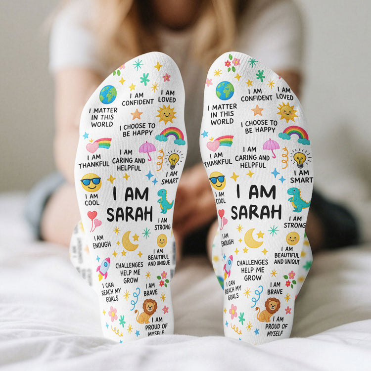 Positive Affirmation Gift For Kid - Personalized Socks 1