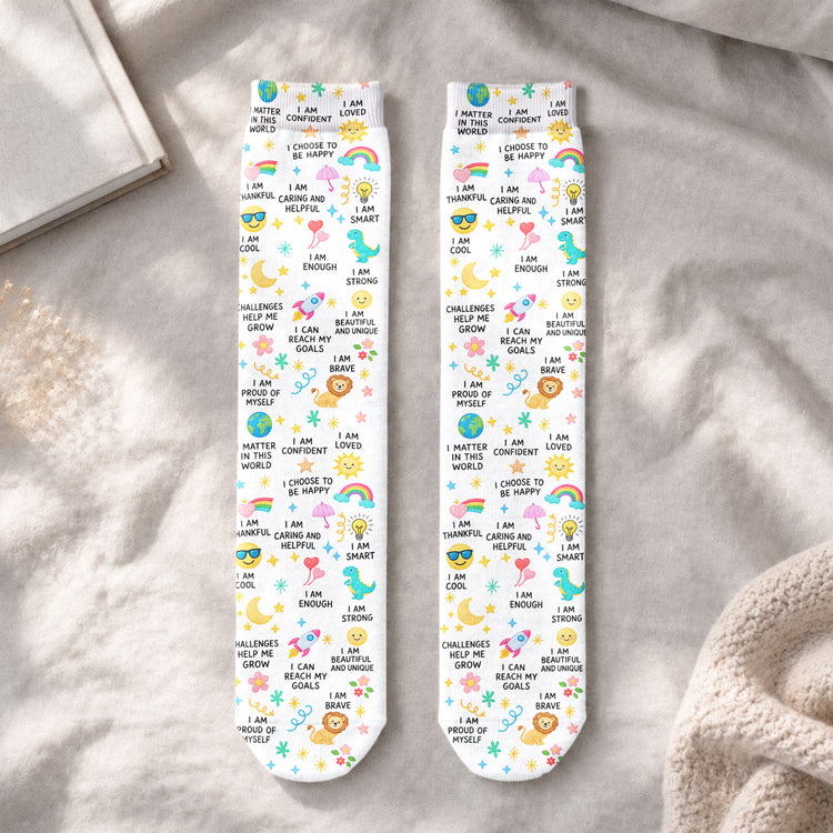 Positive Affirmation Gift For Kid - Personalized Socks 4