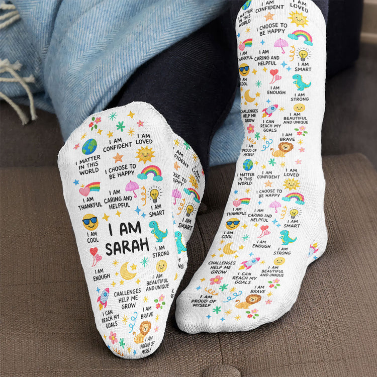 Positive Affirmation Gift For Kid - Personalized Socks 5