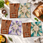 Prayer For Her Floral Cross Kitchen Decor Bless Her Peace Strength Faith Inspirational - Personalized Cutting Board 2