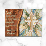 Prayer For Her Floral Cross Kitchen Decor Bless Her Peace Strength Faith Inspirational - Personalized Cutting Board 3