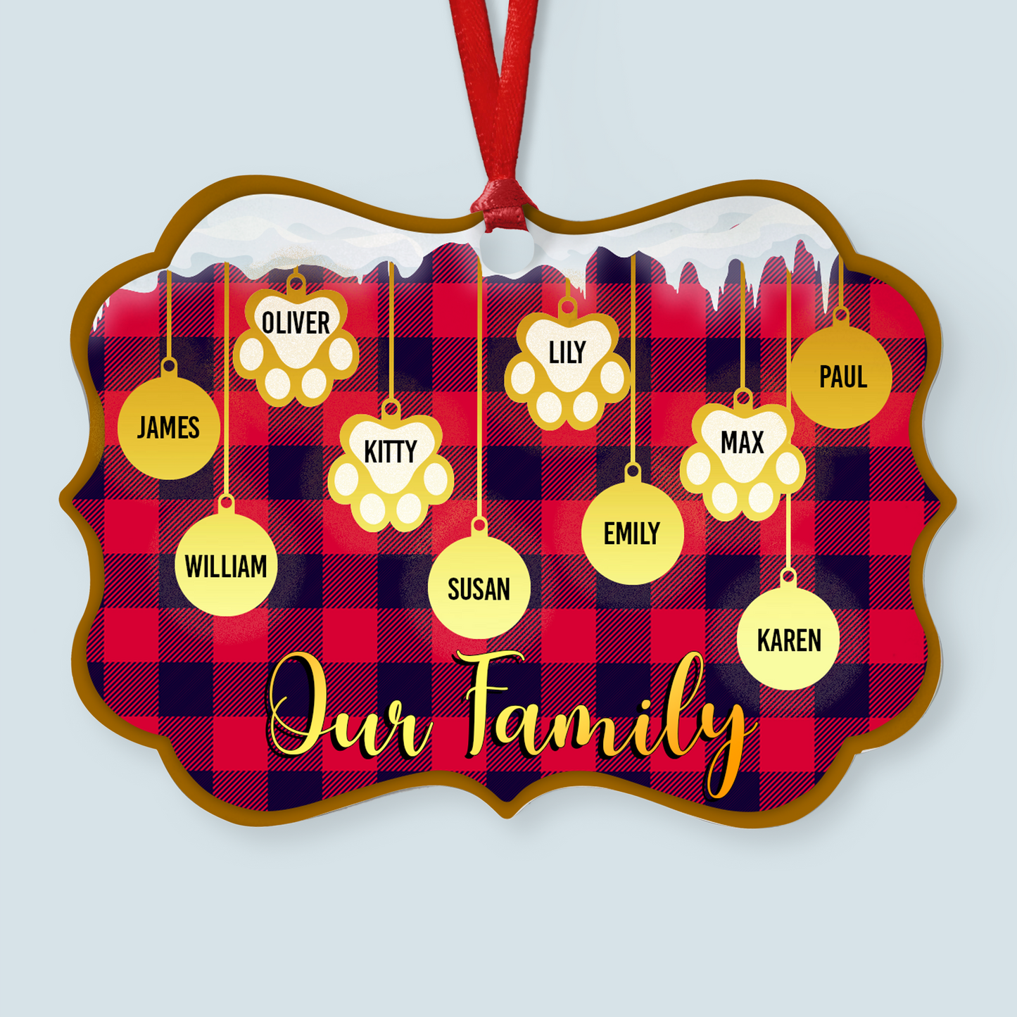 Our Family - Personalized Aluminum Ornament