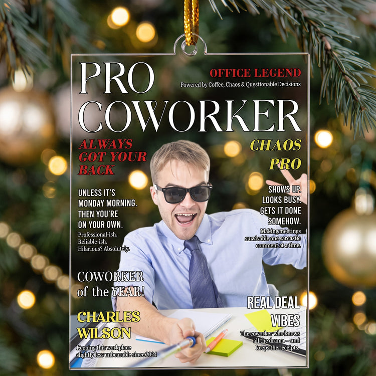 Pro Coworker Magazine Gift For Coworker - Personalized Ornament 2