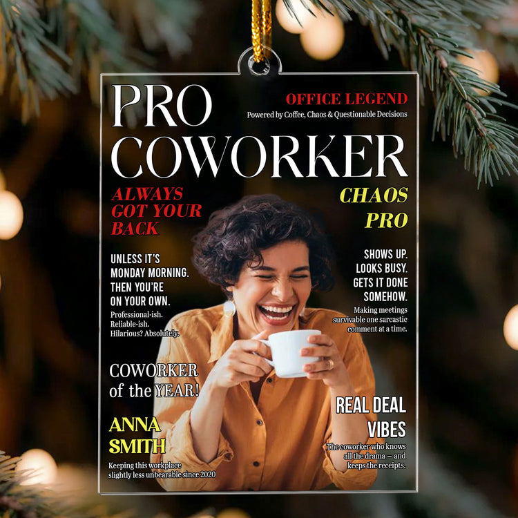 Pro Coworker Magazine Gift For Coworker - Personalized Ornament 3