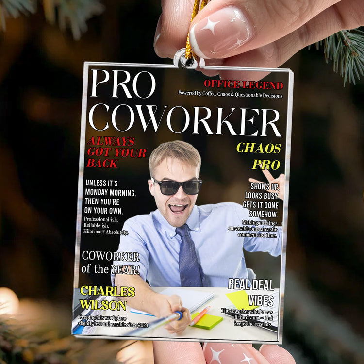 Pro Coworker Magazine Gift For Coworker - Personalized Ornament 4