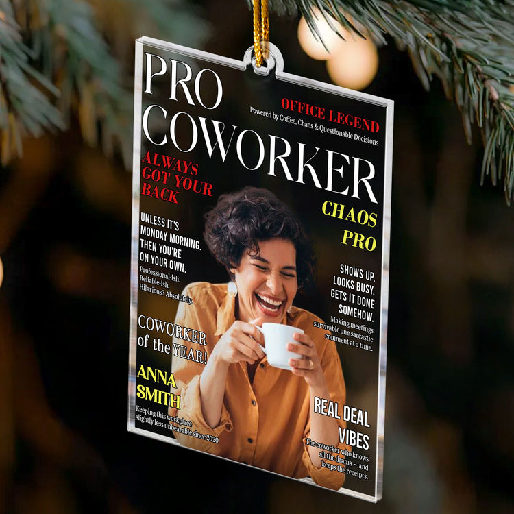 Pro Coworker Magazine Gift For Coworker - Personalized Ornament 5