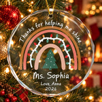 Rainbow Teacher Christmas Thank You Appreciation Gift - Personalized Ornament 2