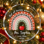 Rainbow Teacher Christmas Thank You Appreciation Gift - Personalized Ornament 6