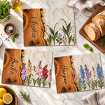 Resin Birth Month Flower Effect Gift For Her Sister Daughter Wife Friend - Personalized Cutting Board 2
