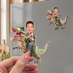 Riding Dinosaur - Gifts For Son, Grandson, Little Boys - Personalized Magnet 4