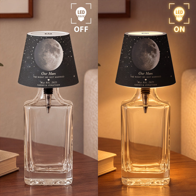 Romantic Couples Gift Custom Moon Phase Our Moon, For Her, Him - Personalized Night Light 5