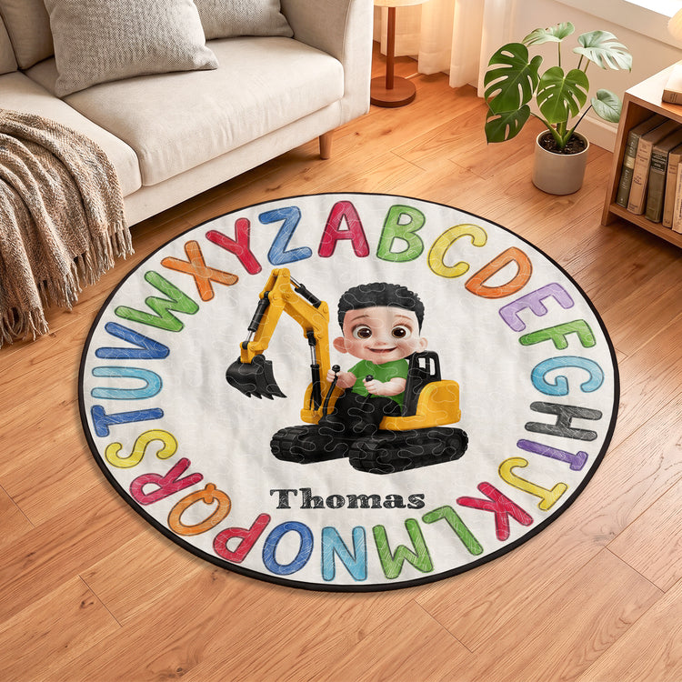 Round Abc Kid Room Decor - Personalized Quilted Mat 3