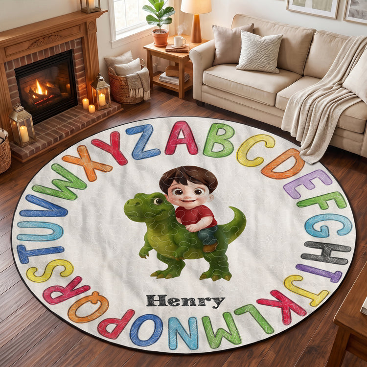 Round Abc Kid Room Decor - Personalized Quilted Mat 5