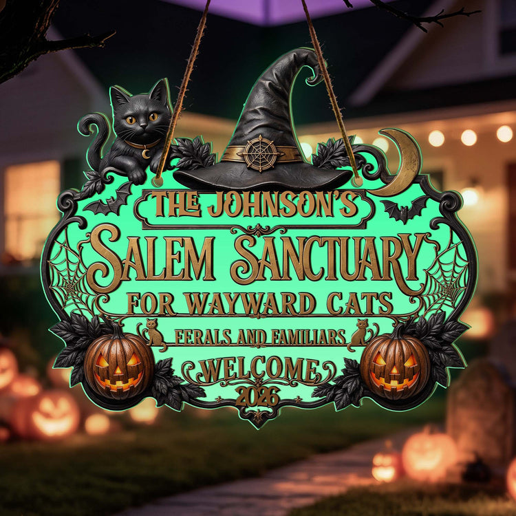 Salem Sanctuary For Wayward Cats Ferals And Familiars - Personalized Wood Sign 5