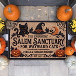 Salem Sanctuary For Wayward Cats Ferals And Familiars Welcome - Personalized Doormat 1