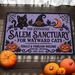 Salem Sanctuary For Wayward Cats Ferals And Familiars Welcome - Personalized Doormat 2