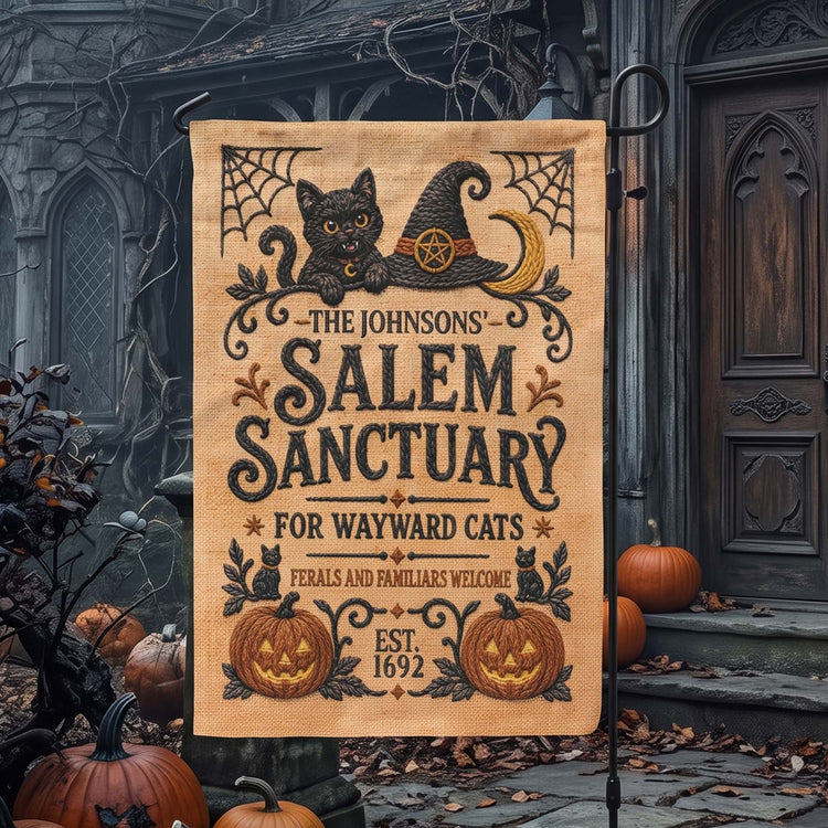 Salem Sanctuary For Wayward Cats Ferals And Familiars Welcome - Personalized Flag 4