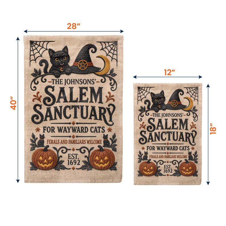 Salem Sanctuary For Wayward Cats Ferals And Familiars Welcome - Personalized Flag 6