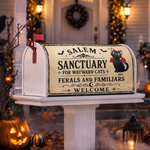 Salem Sanctuary For Wayward Cats Ferals And Familiars Welcome - Personalized Mailbox Cover 1