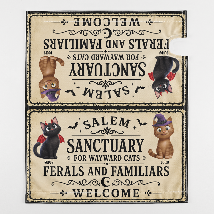 Salem Sanctuary For Wayward Cats Ferals And Familiars Welcome - Personalized Mailbox Cover 4