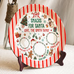 Santa Cookie Holiday Christmas Plate For Family - Personalized Ceramic Plate 3
