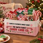 Santa'S Treat Company Co Family Christmas Design - Personalized Storage Basket 2