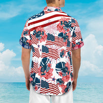 Dog Dad Patriotic America 4th Of July - Personalized Hawaiian Shirt