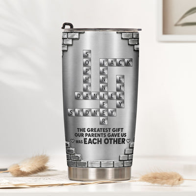 Scrabble Metal Style Gift For Sibling - Personalized Tumbler