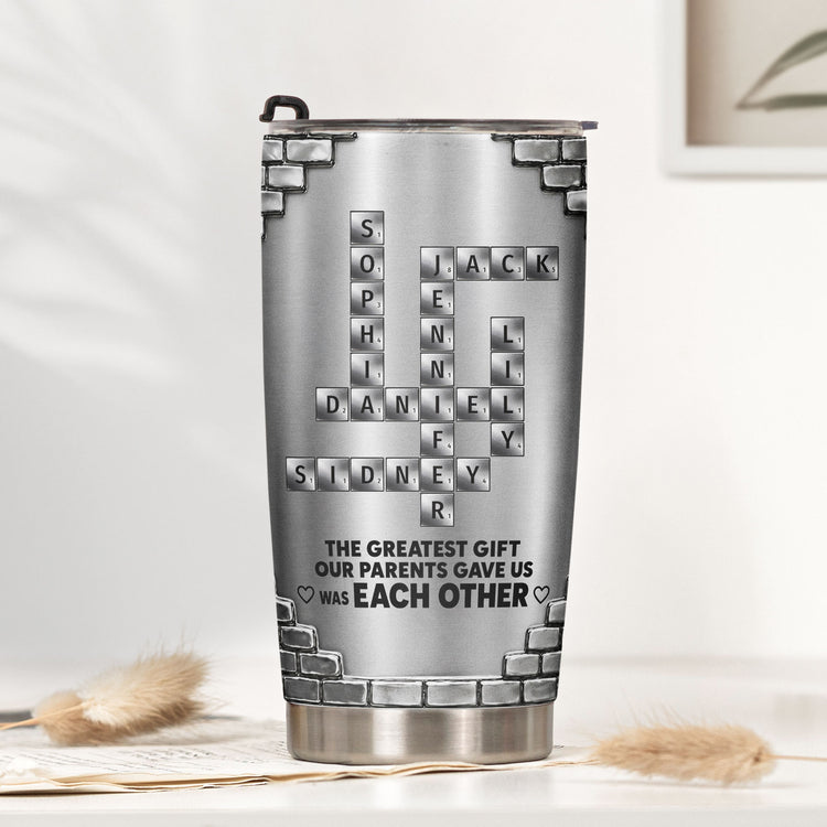 Scrabble Metal Style Gift For Sibling - Personalized Tumbler 1