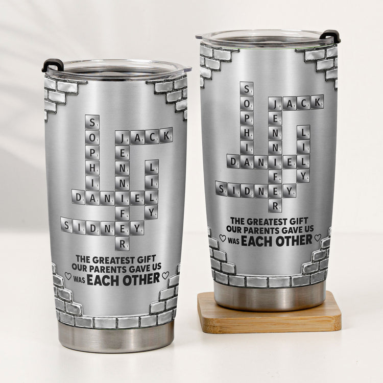 Scrabble Metal Style Gift For Sibling - Personalized Tumbler 2
