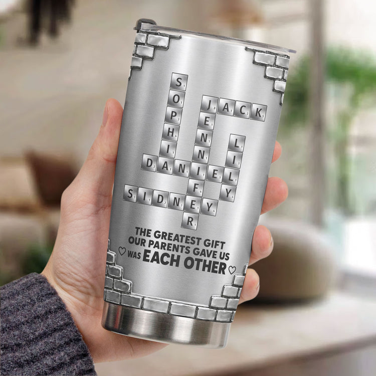 Scrabble Metal Style Gift For Sibling - Personalized Tumbler 3