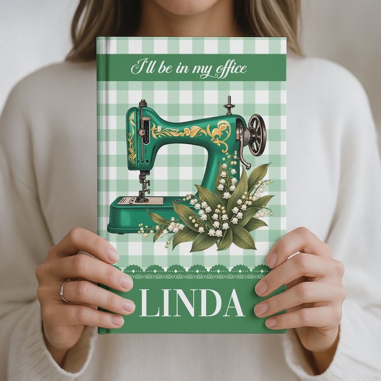 Sewing Journal, Custom Sewing Machine & Birth Flowers Gift For Sewing Lover , Tailors - Personalized Journal 2