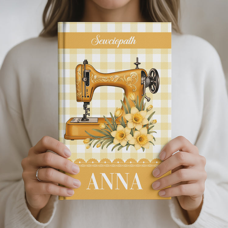 Sewing Journal, Custom Sewing Machine & Birth Flowers Gift For Sewing Lover , Tailors - Personalized Journal 3