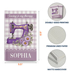 Sewing Journal, Custom Sewing Machine & Birth Flowers Gift For Sewing Lover , Tailors - Personalized Journal 9