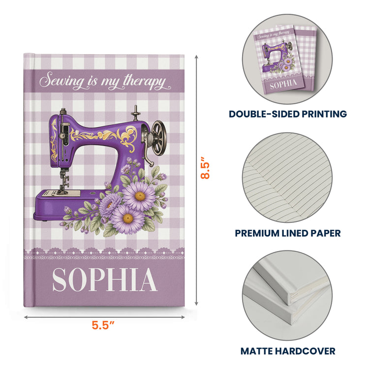 Sewing Journal, Custom Sewing Machine & Birth Flowers Gift For Sewing Lover , Tailors - Personalized Journal 9