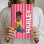 Shadow Text Style With Cute Cartoon Gift For Her Daughter Wife Girlfriend - Personalized Journal 3