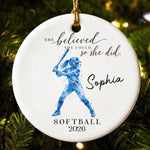 She Belived She Could So She Did Gift For Sport Lovers - Personalized Ornament 1