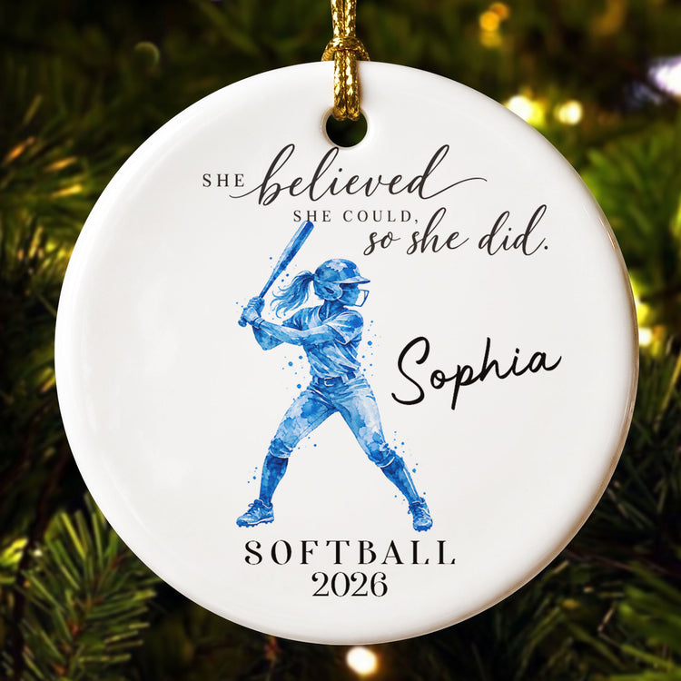 She Belived She Could So She Did Gift For Sport Lovers - Personalized Ornament 1