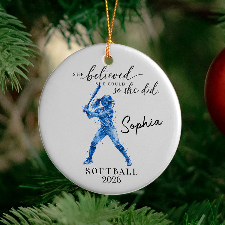 She Belived She Could So She Did Gift For Sport Lovers - Personalized Ornament 3