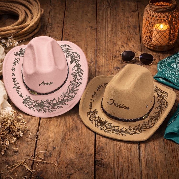 She Is A Wildflower - Personalized Cowboy Hat 1