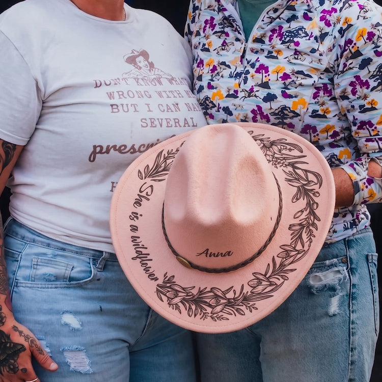 She Is A Wildflower - Personalized Cowboy Hat 2