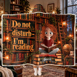 Shhh... I'm Reading - Funny Blanket For Book Lovers - Personalized Blanket 1