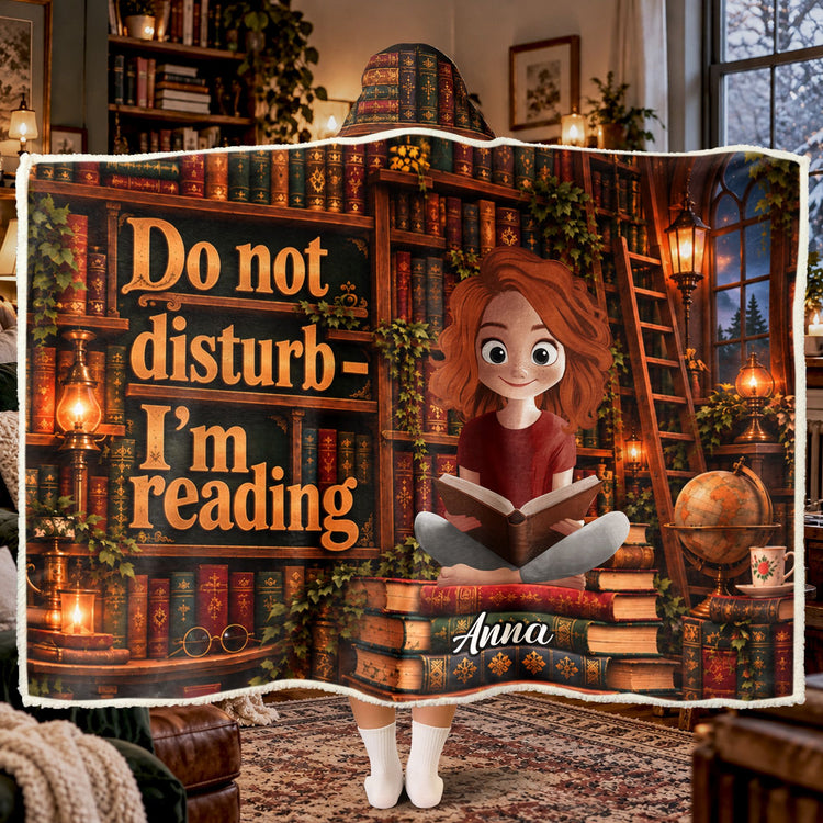 Shhh... I'm Reading - Funny Blanket For Book Lovers - Personalized Blanket 1