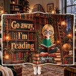 Shhh... I'm Reading - Funny Blanket For Book Lovers - Personalized Blanket 2