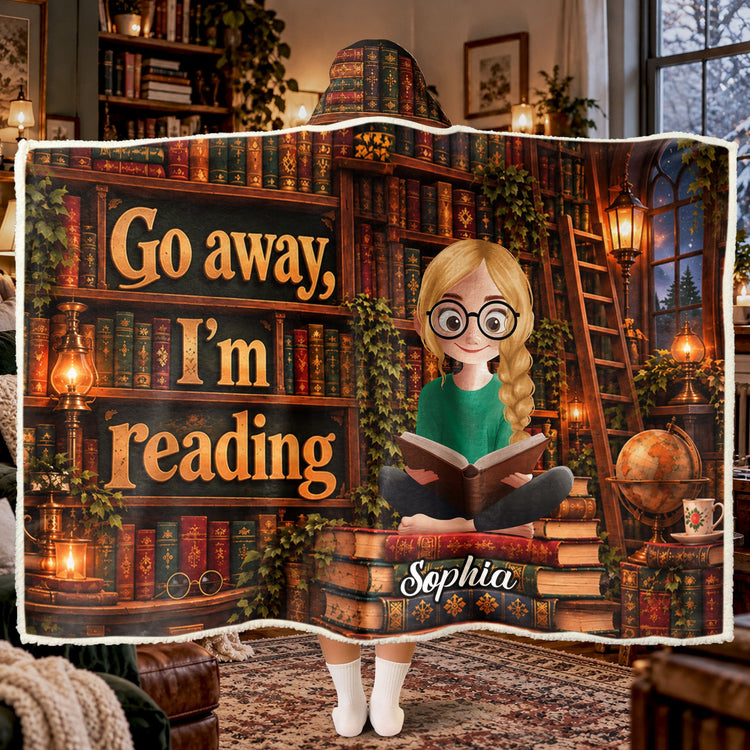Shhh... I'm Reading - Funny Blanket For Book Lovers - Personalized Blanket 2
